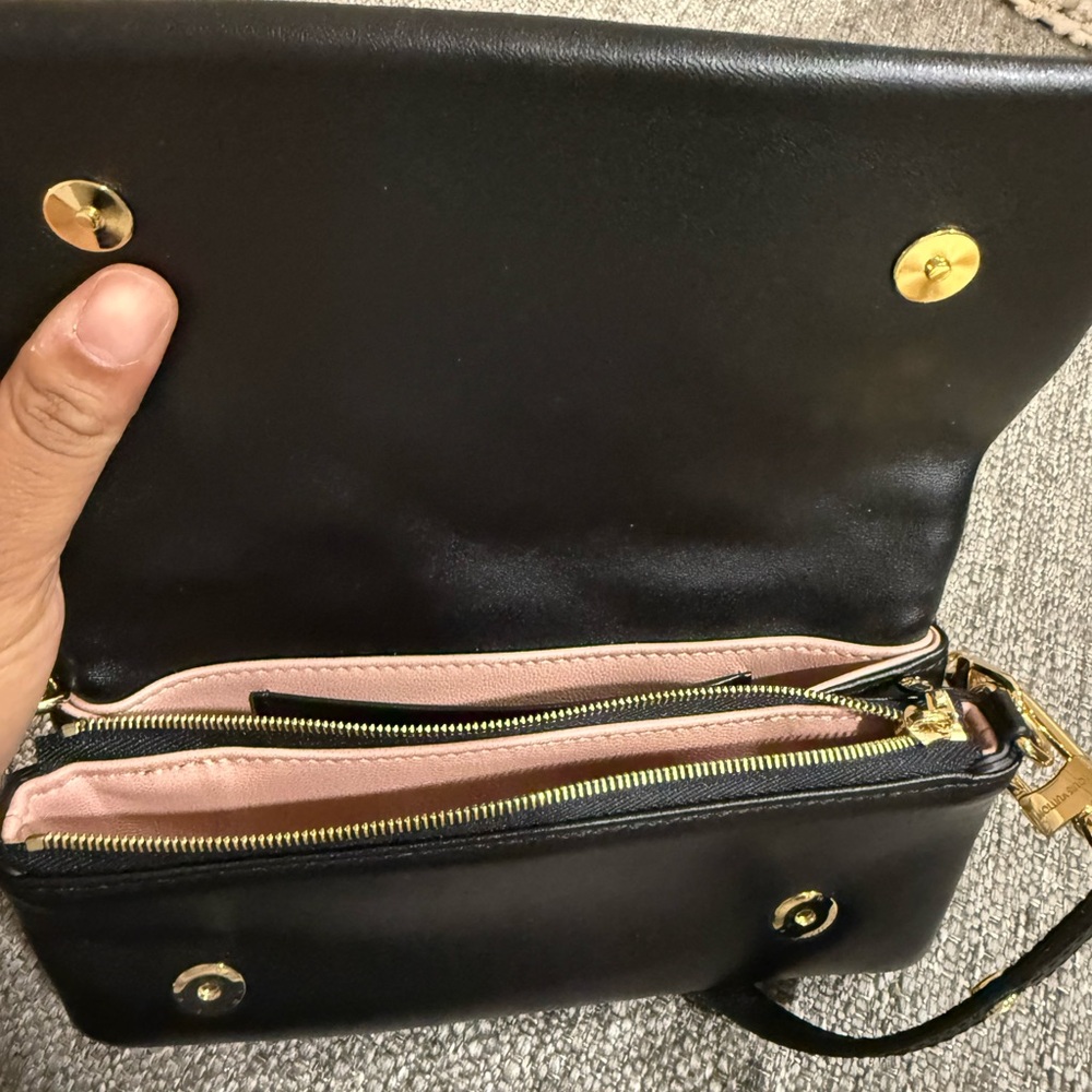 Louis Vuitton Black Leather Clutch with Gold Chain - Picture 5 of 6